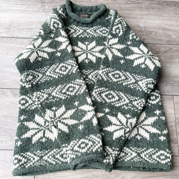Vintage Daniel Hechter Snowflakes Wool  Blend Chunky Christmas Ugly Sweater - Picture 8 of 15